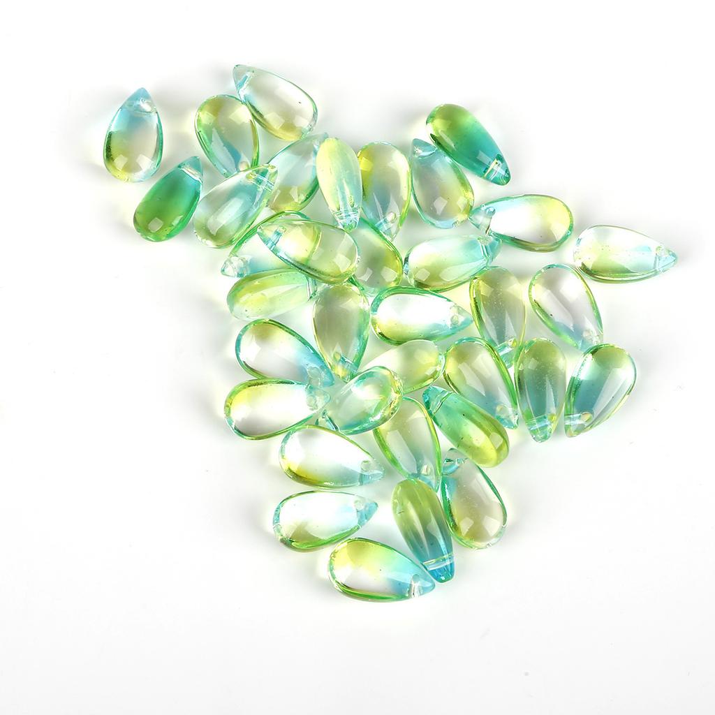 8*14mm Water Drop Czech Glaze Beads Handmade Diy Semi-transparent Teardrop Pendant Glass Accessories Material Loose Beads Beads for Jewelry Making