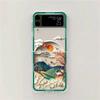 Capa Artística de Paisagem com Padrão 3D de Luxo para Samsung Galaxy Z Flip 6 5 Capa Cover para Samsung ZFlip4 Z Flip 3 Bolsa de Cobertura à Prova de Choque