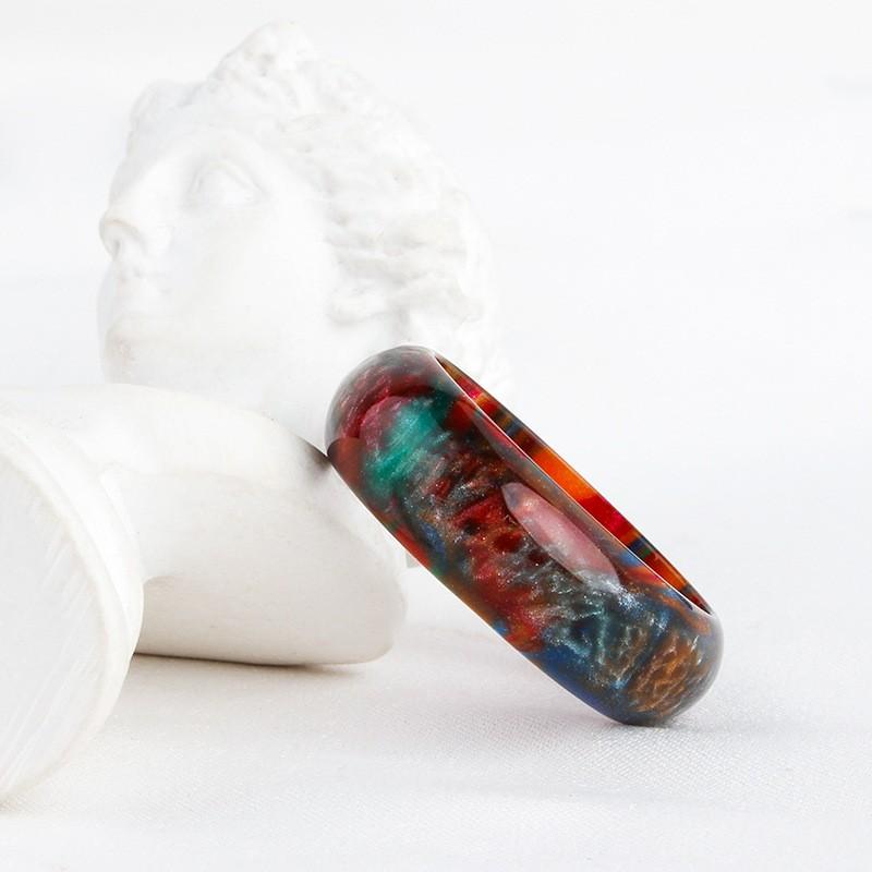 Acrylic Resin Personalized  Five Color Ring, Fashionable And Versatile Valentine's Day Gift Ring