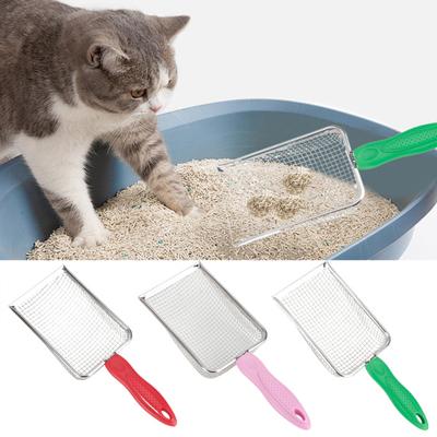 Cat Litter Scoop Stainless Steel Deep Shovel Mesh Scooper Non-Stick Poop Sifting Scoop Kitten Pooper Lifter for Litter Box