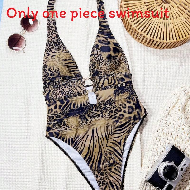 Leopardenmuster Badeanzug Für Damen Aus Polyesterstoff Für Wassersport Und Strandmode