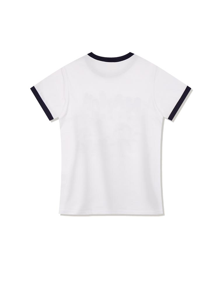 LA MAISON STUDIO Sunstar Ringer Short Sleeve T-Shirt White Navy (Fcg2Ts769W)