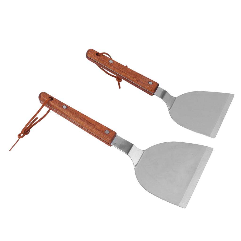 Spatula Turner Grill Flat Spatula Stainless Steel Comfortable Grip Wood Handle Heat Resistant Easy To Clean Durable