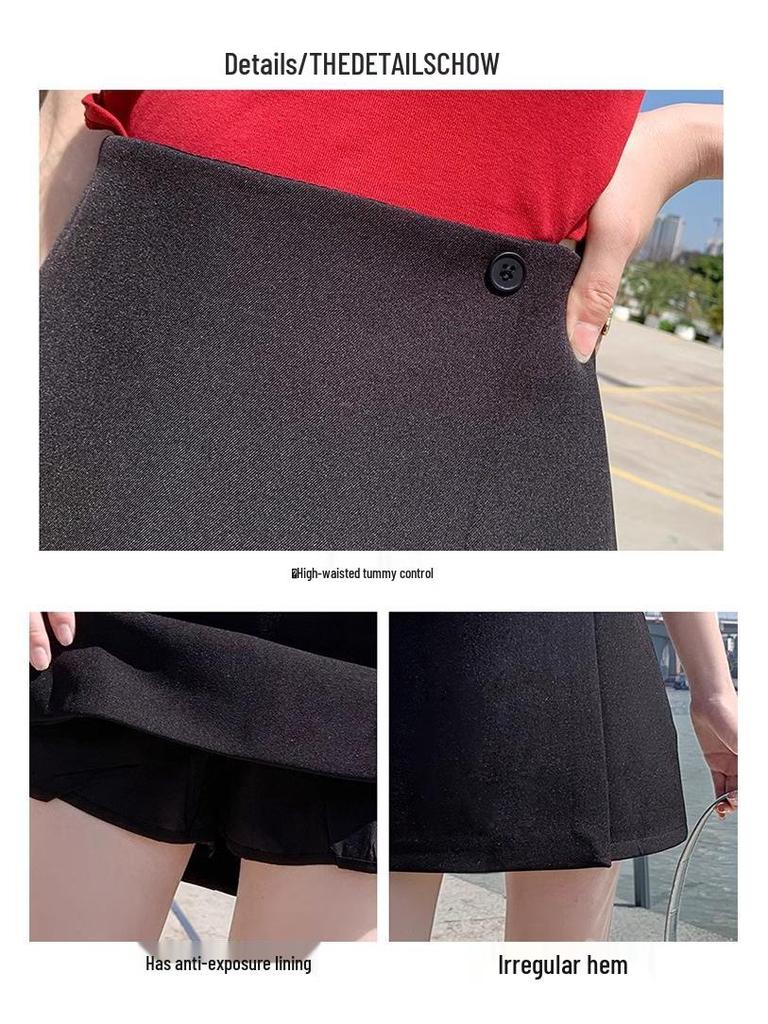 Women's Irregular High-Waist A-Line Skirt - Spring/Summer 2025 Bodycon Style, Anti-Exposure, Professional Casual Wear