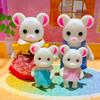 Forest Family Reindeer Rabbit Panda Animal Simulation Dollhouse Furniture Toy Set House Accessories Christmas Gifts