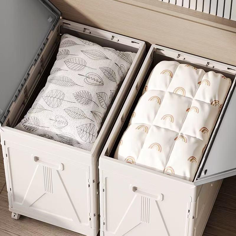 Three-Second Foldable Storage Box with Lid – Large Capacity Organizer for Toys, Clothes, and Snacks In Living Room or Bedroom