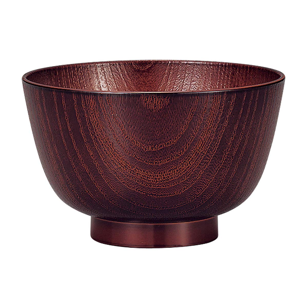 Yamanaka Lacquerware Zelkova Wood Grain Soup Dark Red Finish M16210 Range, Kyoto-style Bowl,