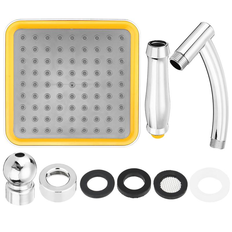 9 Inch Rotate 360 Degree Bathroom Rainfall Shower Head ABS Chrome Water Saving Shower Extension Arm Hand Held Shower Head Thin