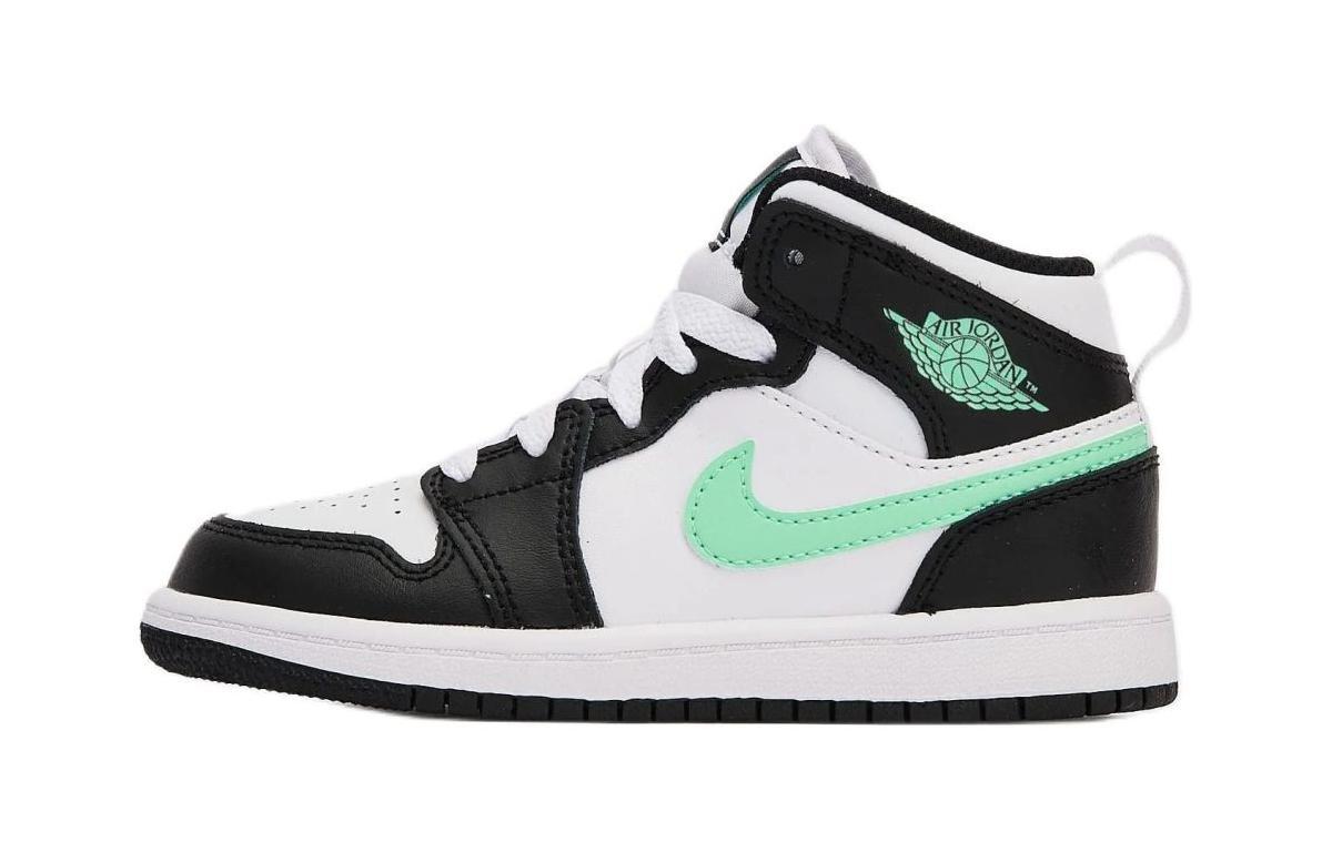Jordan Kids Air Jordan 1 Mid  Green Glow  Sneakers DQ8424-103 29.5