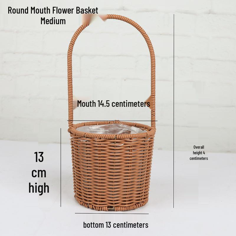 Valentinstag Handgefertigter Rattan Picknick- und Blumenkorb für Hochzeiten und Heimdekoration