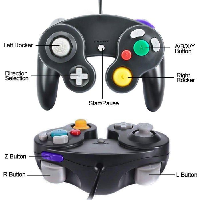 Manette de jeu - YIDENGUK - GameCube - Filaire - Ergonomique - 2 Pack