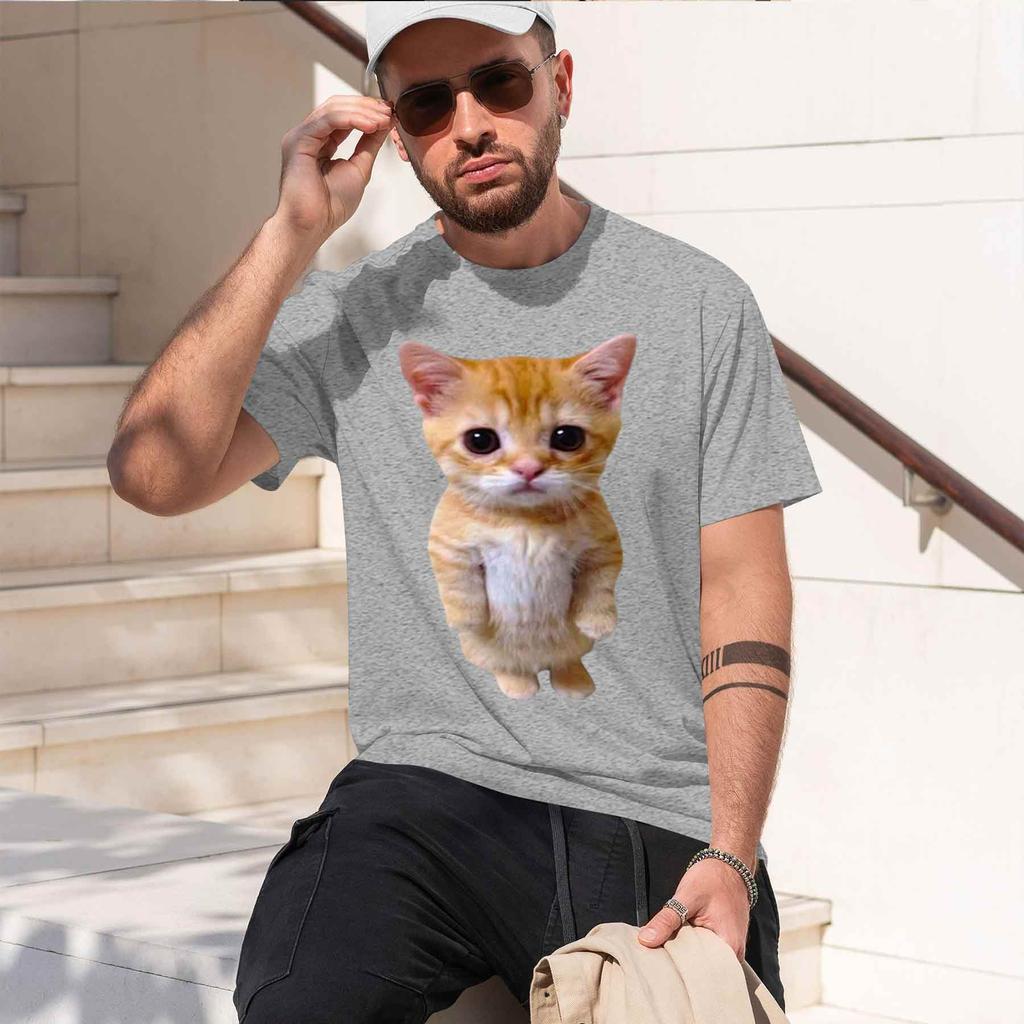 2026 New Modelel Gatosad Crying Cat Munchkin Kittytrendy Graphic Tshirt Unisex Fashion Short Sleeve Tshirts Oversized Street