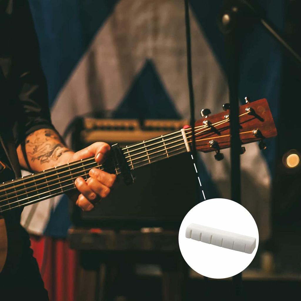 Miwayer Guitar Bone Bridge Παξιμάδι και σέλα 1 ζευγάρι για ακουστική ή κλασική κιθάρα 6-12 χορδών