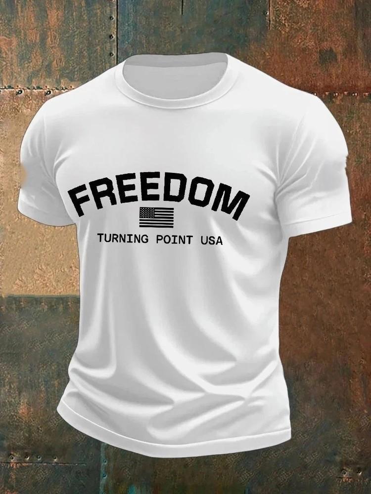 Sleeve Design Charlie Kirk Freedom T-Shirt, Turning Point T-Shirt HOT ITEM Unisex T-Shirt L