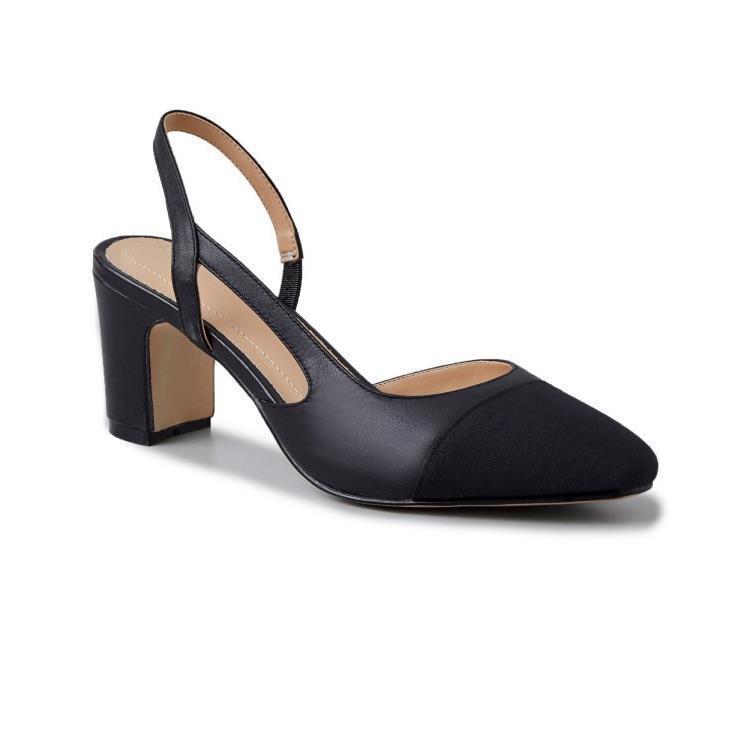 French Chunky Heel Color Block Backless Open Toe Sandals, Size 44, Women s Flats in Little Xiang Style. 42