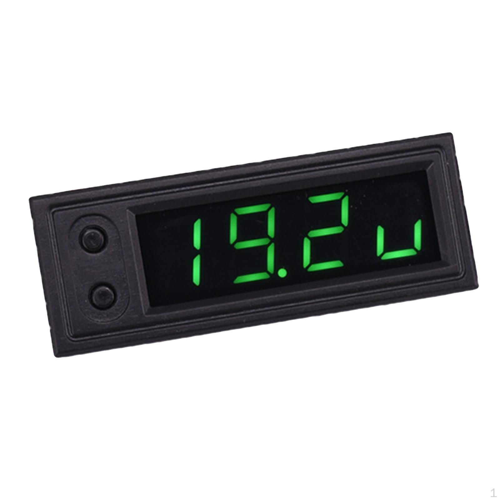 Автомобильные часы, панель монитора температуры, напряжения, светодиодный цифровой дисплей, компактный премиум-класса зелёный
