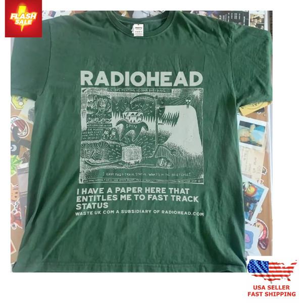 Trend Radiohead band Ok Computer albums 90s Green T shirt Reprint S-5XL NH11388 Unisex T-Shirt XXXXL