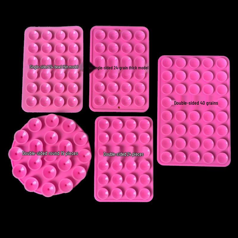 24 Strong Double-Sided Silicone Suction Cup Fixers - Multifunctional Small Adhesive Stickers