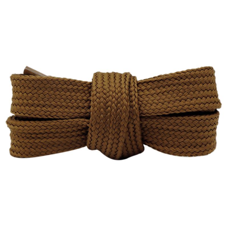 Kurojin McQueen 1.8cm Wide Flat Canvas Shoelaces - Solid Color Casual Sports Shoes