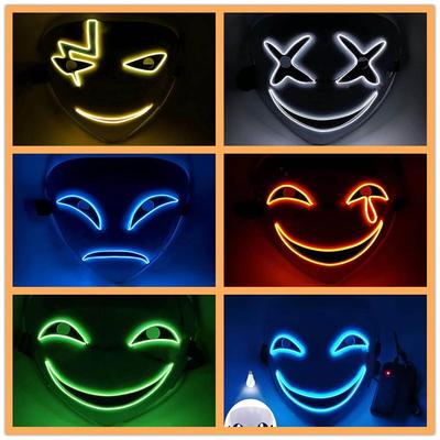 Halloween Glowing Mask Masquerade Party Show Mask Expression Mood Smiley Mask