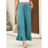 Summer New Loose Casual Thin Home Pants Women's Nine Points Pants Can Wear outside Lotus Leaf Edge Pants Comfortable Home Clothes