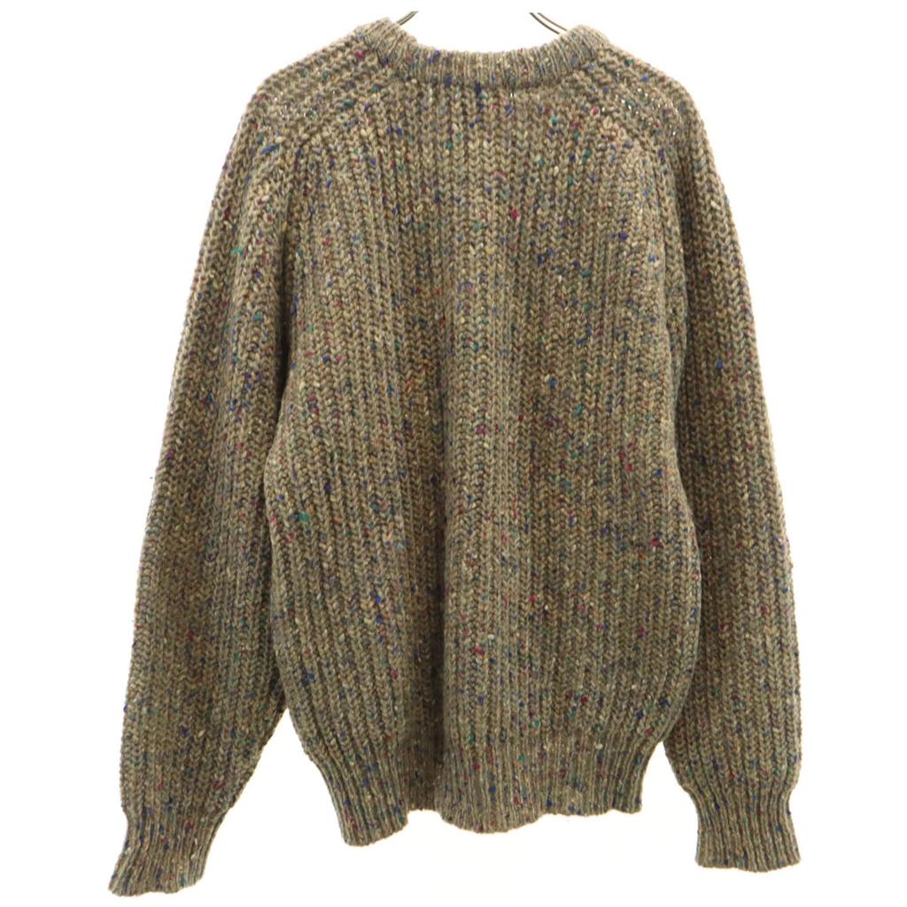 GAP 80s 100% old wool Long sleeve Nep sweater S Gray knit Men's Used