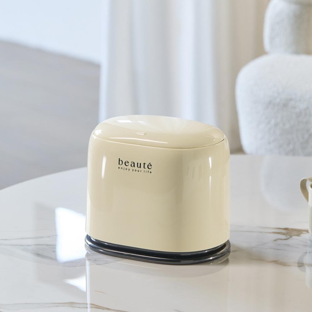 

Cream Style Desktop Press Trash Can Double Layer Desktop Storage Box Living Room