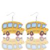 Teacher's Day Apple Pencil & Rocket Book Earrings with School Elements