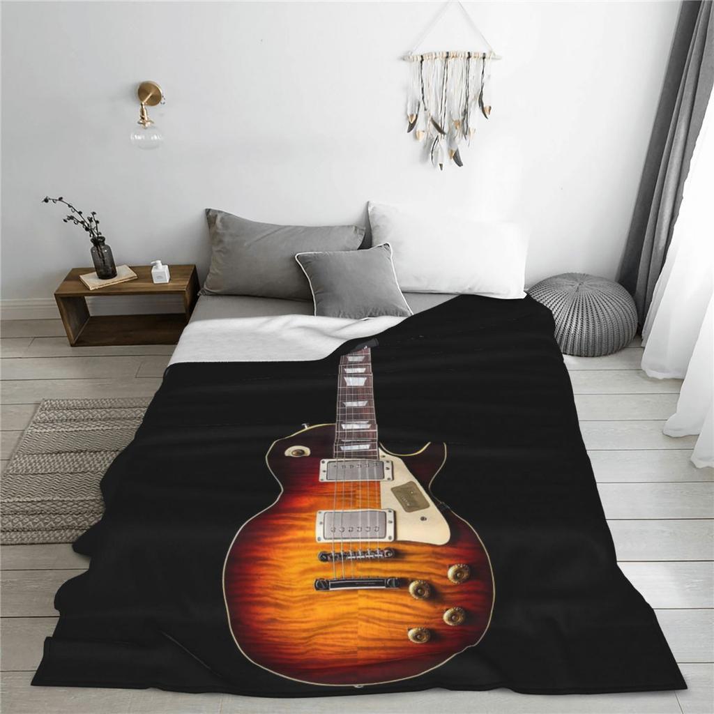 Electric Guitar 3D Classical Guitar Blanket Soft Warm Flannel Throw Blanket Bedding for Bed Living room Picnic Travel Home Couch