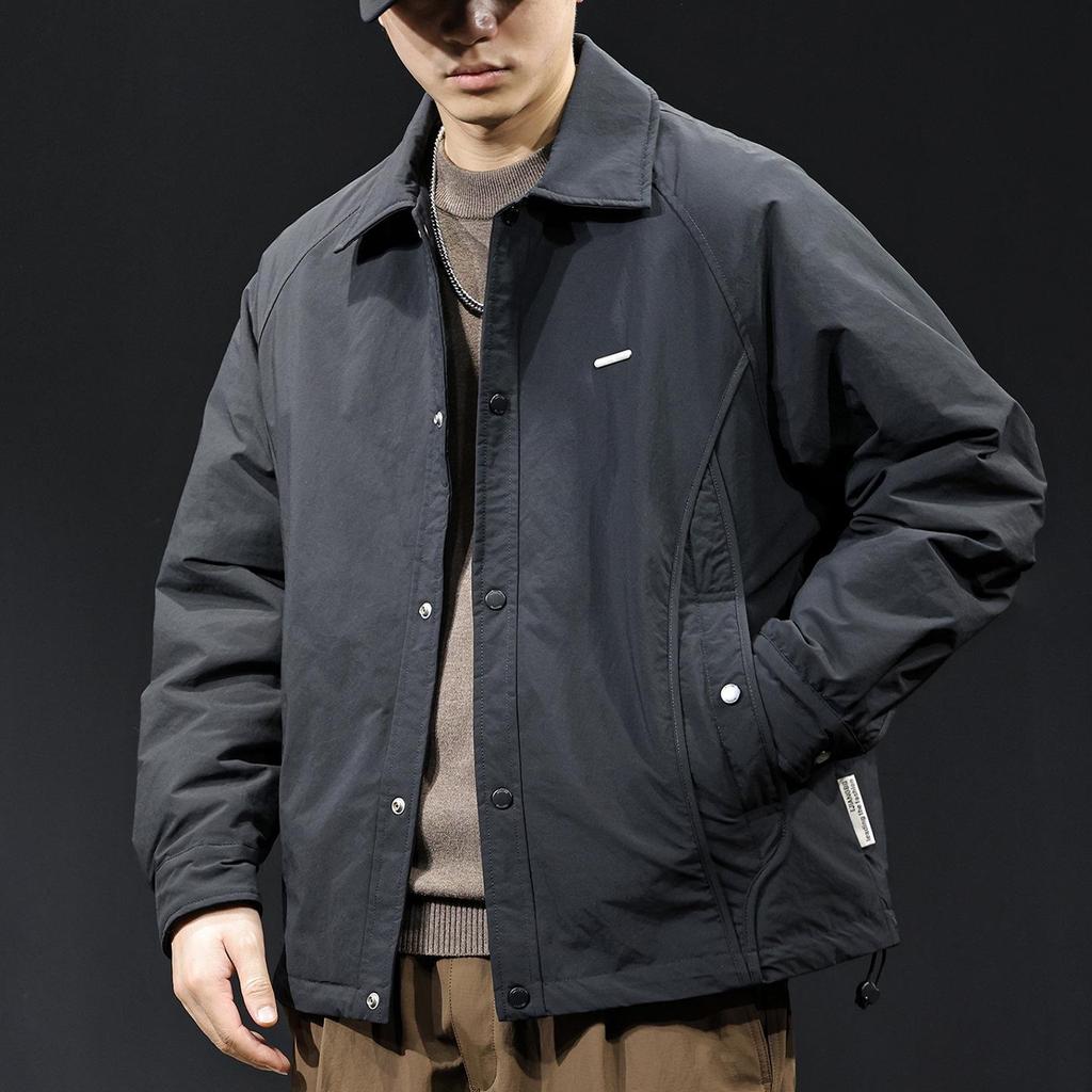 Men's Lightweight Warm Down Jacket - Autumn/Winter 2025: Trendy Versatile Lapel Coat, Plus Size Available