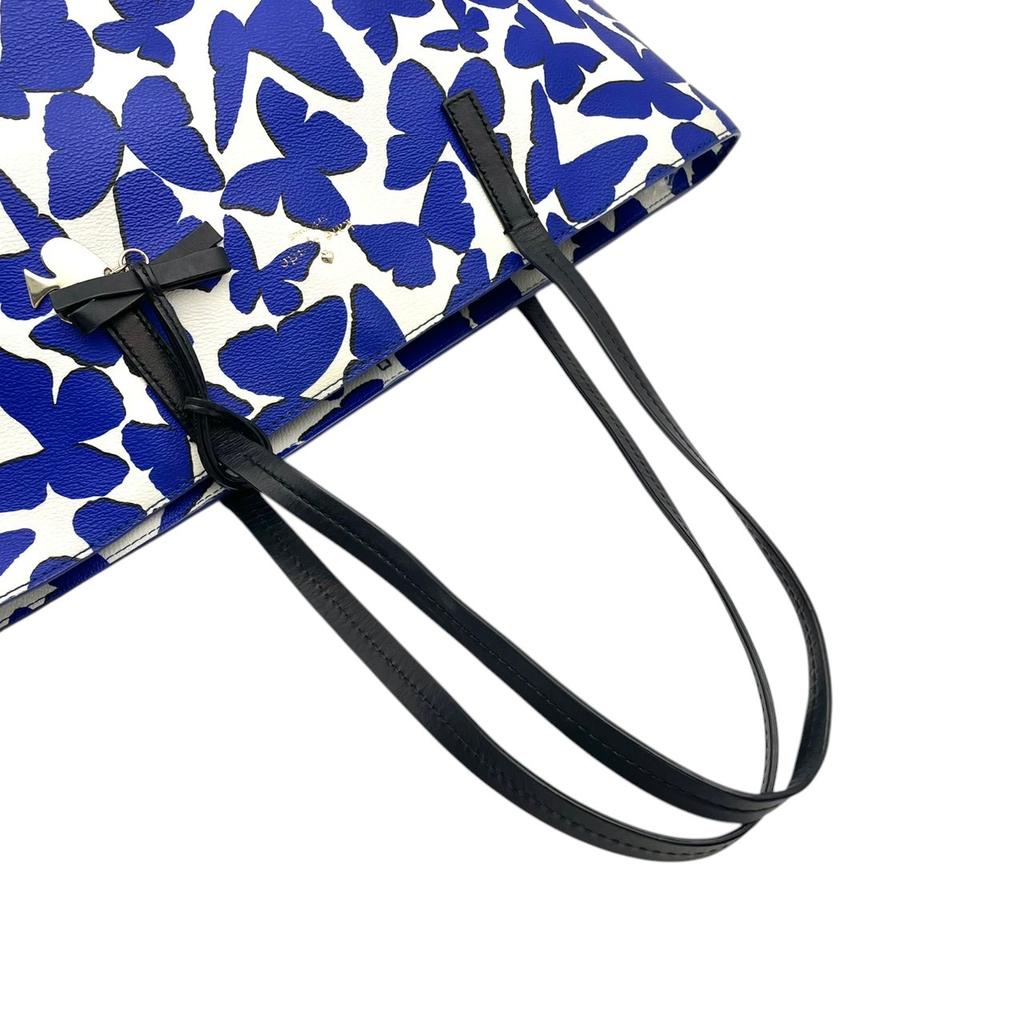 Used Kate Spade Tote Bag Hawthorne Lane RyanTote Bag Blue/white Coated Canvas/leather Women