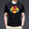 Summer Men T Shirt 2022 Fashion T-Shirts Hip Hop Short Sleeve Casual Feather Print Streetwear Top Round Neck Clothes Pullover