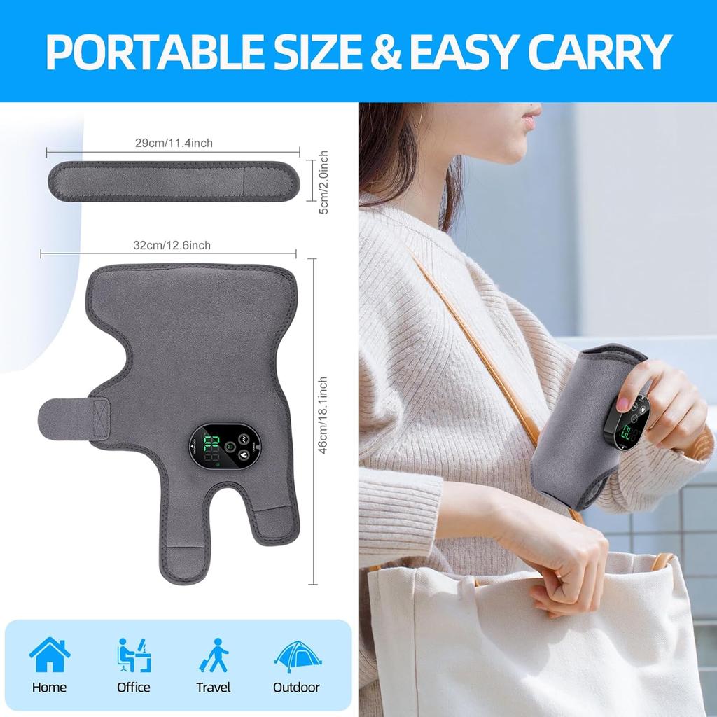 New Electric 3-in-1 Ankle Calf Foot Vibration Massager 6 Levels Hot Compress Massage Ankle Brace Plantar Fascia Leg Muscle Relax