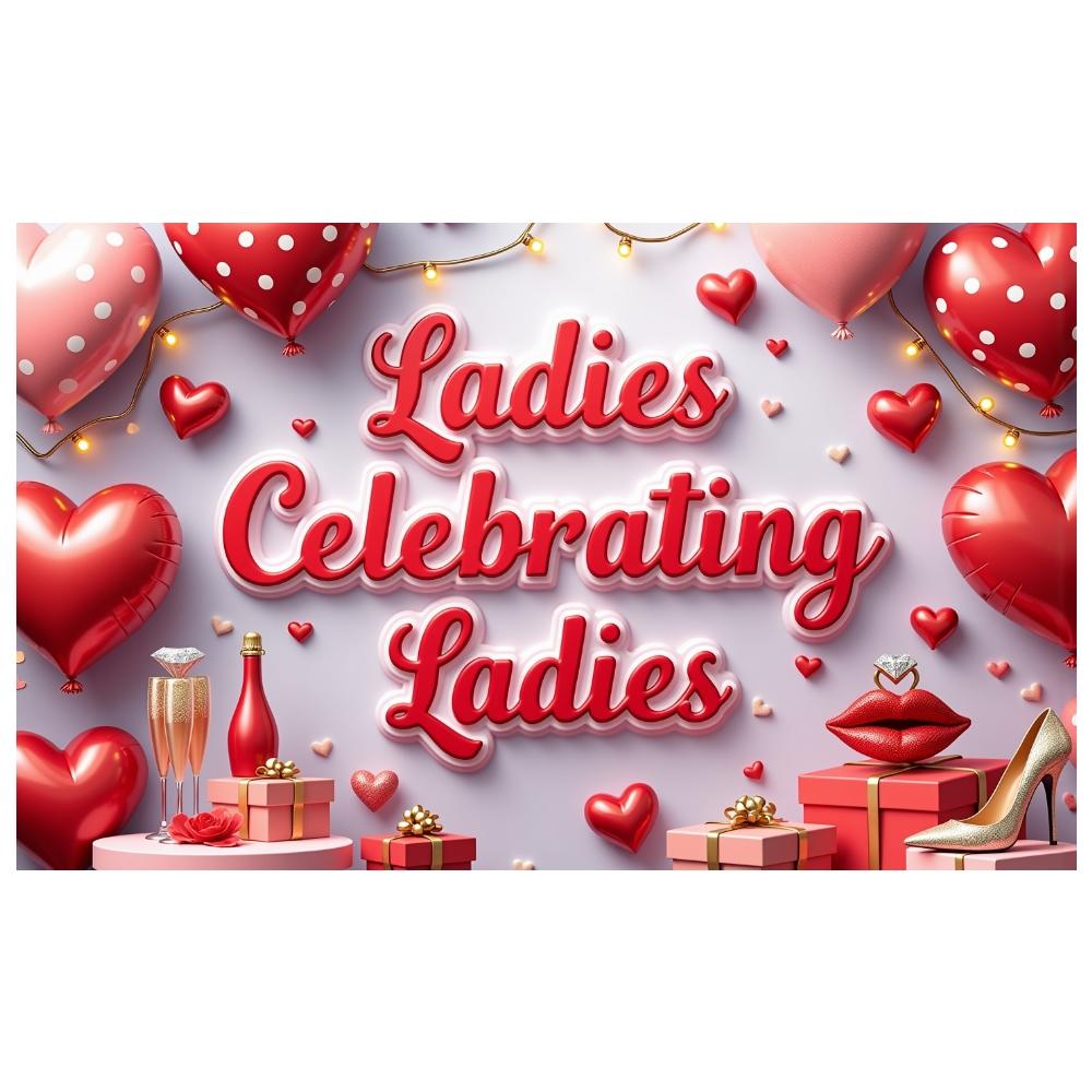 Women Celebration Backdrop Glittery Design Female Party Background Girls Party Display Gift Box Women Gathering Backdrop