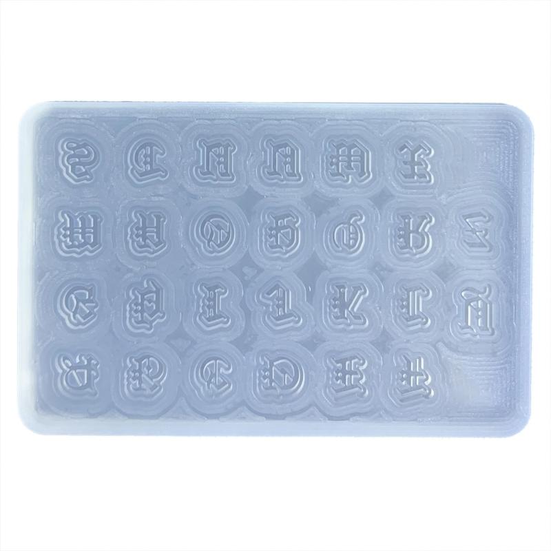 Gothic Style Alphabet Crystal Epoxy Mold Capital Letter Mold Goth Handmade Pendant Mold Creative-Jewelry Making Mold