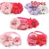 50/100pc New Pet Dog Cat Bow Tie Flowers Style Cute Colorful Pet Cat Dog Puppy Bowtie Holiday Party Pet Supplies Dog Accessories