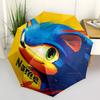 1PC Sonic Artwork Custom Name Automatic Open/Close, 8-Rib Durable Frame Compact Travel Umbrella for Men & Women D1222041
