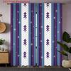 Tribal Geometric Curtains 2pcs – Aztec Inspired Blue Orange Pattern, Bohemian Ethnic Decor for Living Room and Bedroom