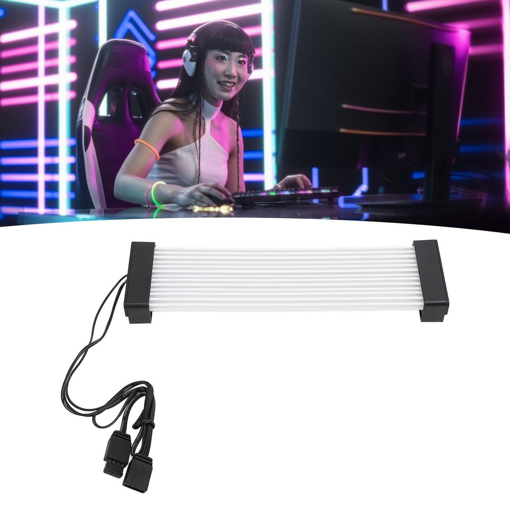 24 Pin To 24 Pin PSU Cable Extension Kit 205mm Silicone 5V ARGB Sync PC Case Decor Motherboard Graphics Card Cable with Wire Combs