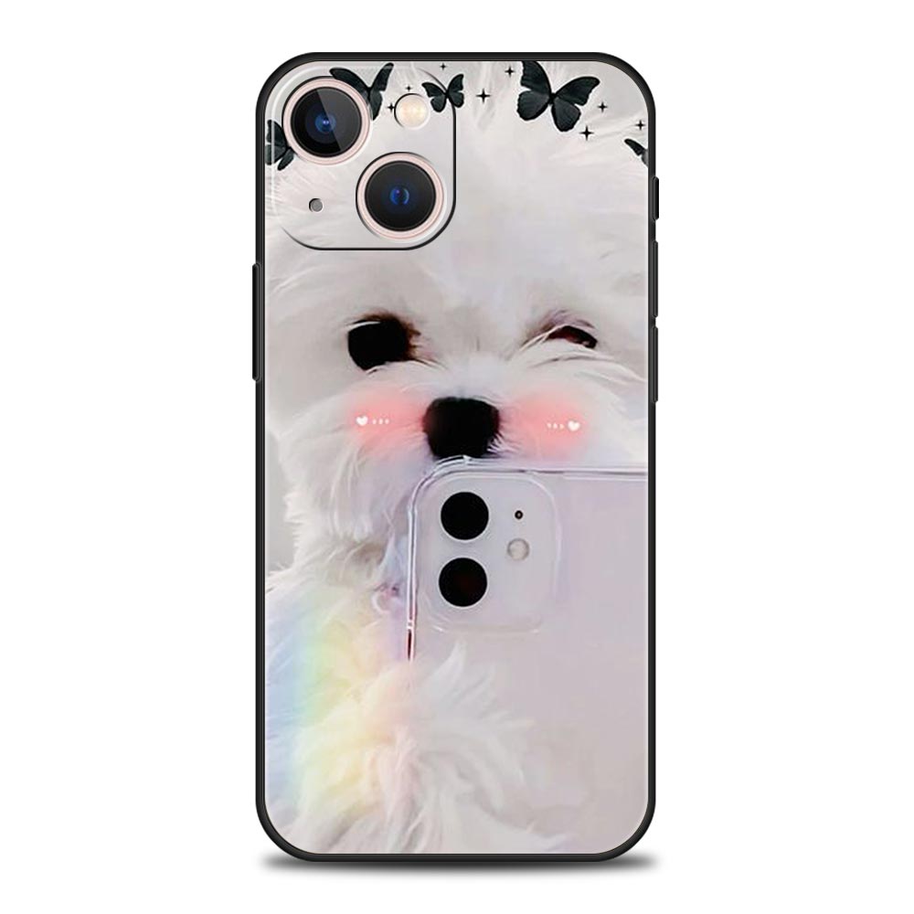 Cute Little Dog Phone Case Cover for iPhone 17 16 15 14 13 12 11 Pro Max 17 Air Plus Shockproof Soft TPU Shell Fundas Capas Bags
