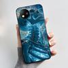 For ZTE Blade A35 Lite/A35 Core Jelly Soft Black Cover Romantic Scenery Pattern Coconut Tree Wildflower Sunflower Casing