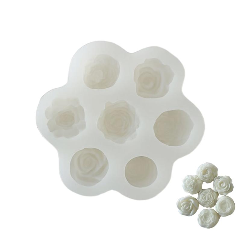 3D Rose Peony Flower Candle Mould DIY Gypsum Candle Epoxy Mold Handmade Candle Aroma Wax Soap Molds for Decoration
