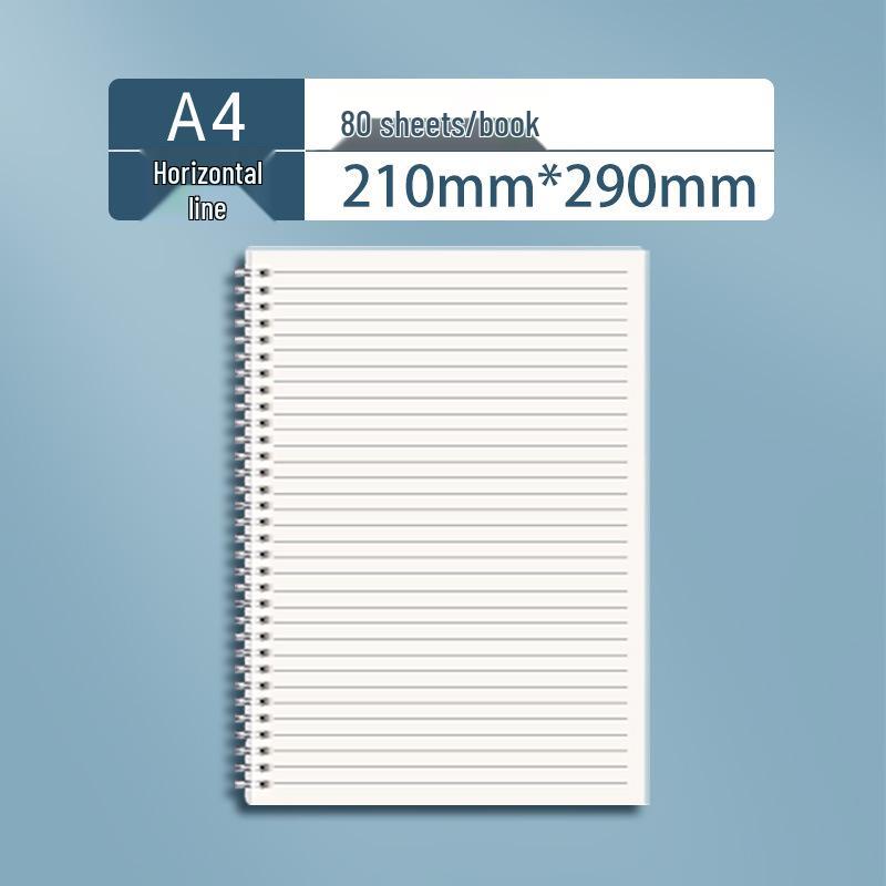 Spiral Notebook Set: Includes A4 Lined, Blank English, A5 Thick, and B5 Notebooks for Office Use.