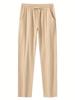 New European and American home leisure sports trousers men's cotton breathable solid color loose trend cotton and linen pants