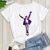 Women's Summer Shirt Pop King Michael Jackson Women's Printed Shirt Harajuku Casual White Top Women's Trendy Rock Shirt