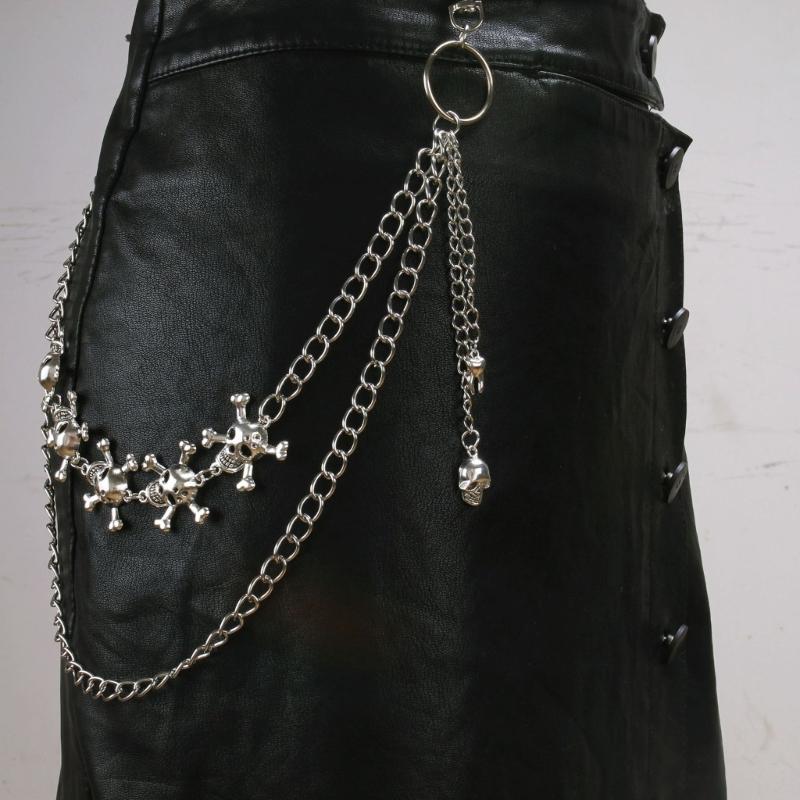 Hiphop Pants Jeans Chain Hollow out Skull Trouser Chain Biker Heavy Thick Wallet Pocket Chain Body Jewelry for Girls