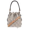 T Monogram Drawstring Bucket Bag Textile and Calf Leather Handbag Women's Gray 174331-020 Package