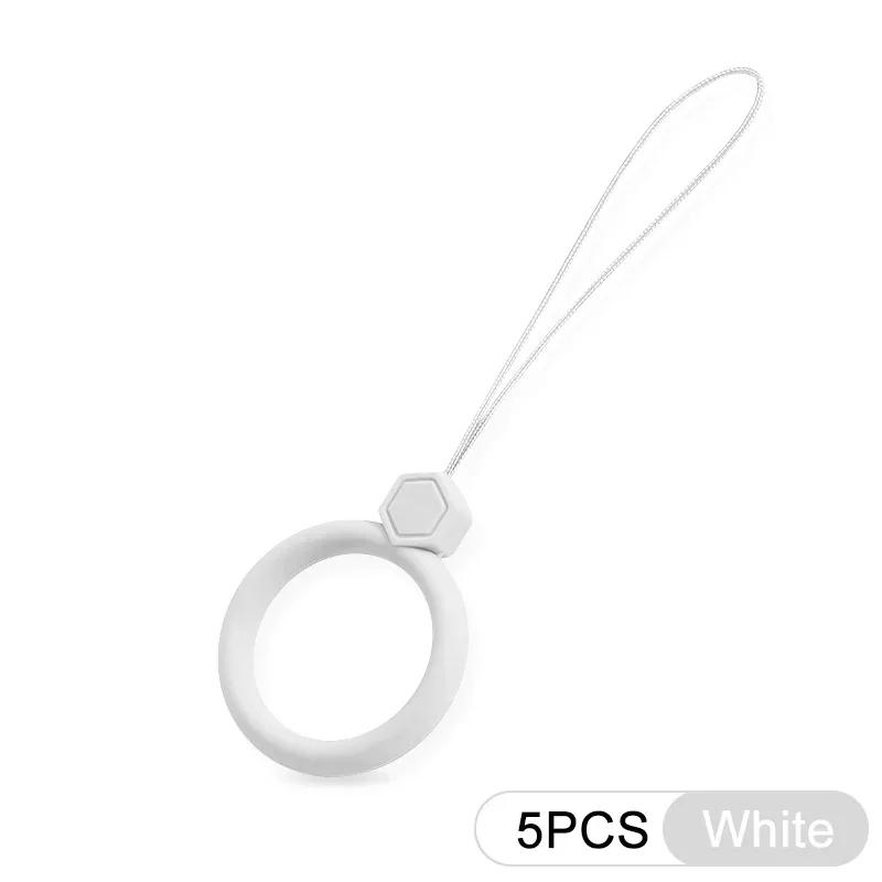Silicone Wrist Strap Lanyard Mobile Phone Hanging Rope Finger Ring Anti-lost Straps Phone Lanyard For iPhone 16 Pro Max Samsung