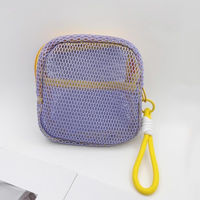 1PC Multicolored Durable Mesh Carried or Hung Grid Storage Bag Convenient Travel Saving Space Orderly Manner