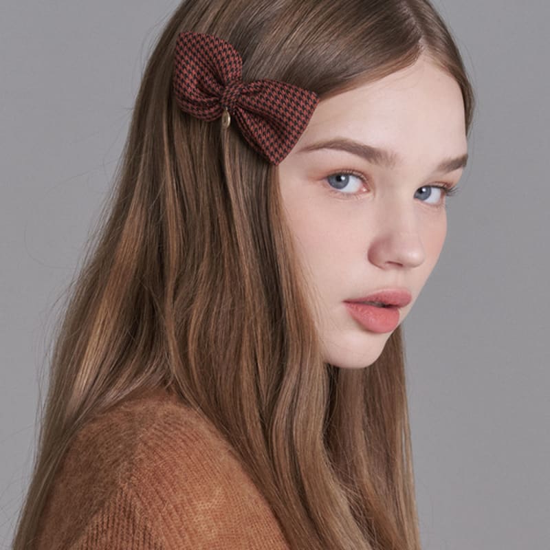 WHITE SANDS Kids' Houndstooth Check Hair Clip Yellabon (4 colors)